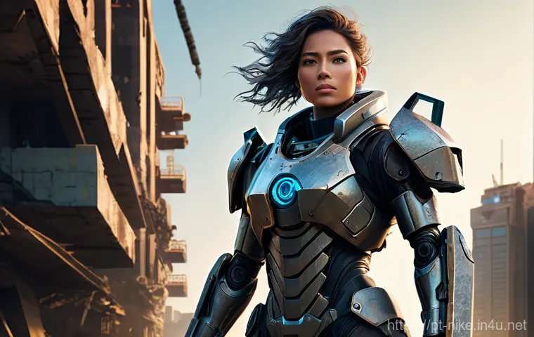 승리의여신 니케 세계관 삽화 전시 - **"A full-body digital illustration of a powerful female Nikke character, similar to Rapi, standing ...