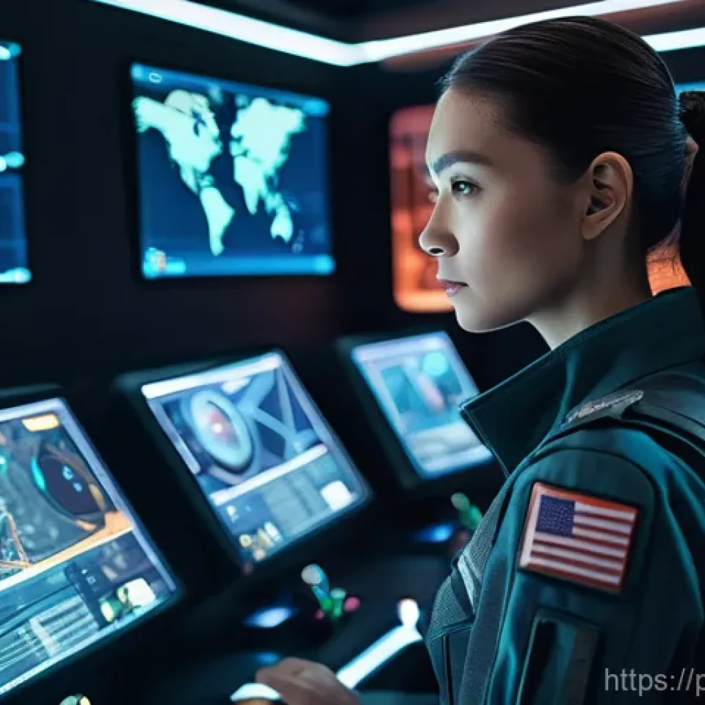 승리의여신 니케 신규 플레이어 성장 방법 - A focused young female commander in the NIKKE universe, dressed in a sleek, full-coverage futuristic...