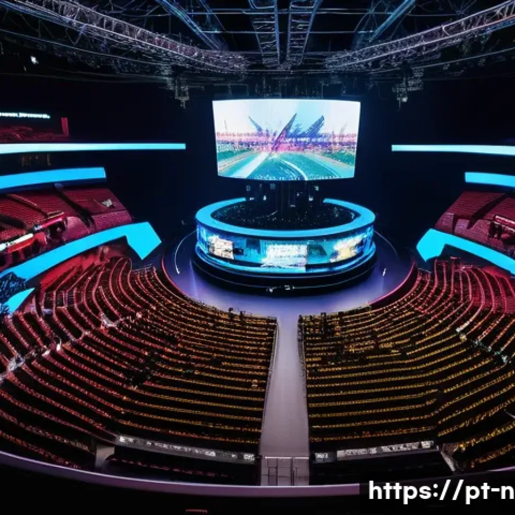 승리의여신 니케 글로벌 e스포츠 대회 - **Prompt:** A dynamic, wide shot of a futuristic eSports arena packed with an enthusiastic, diverse ...