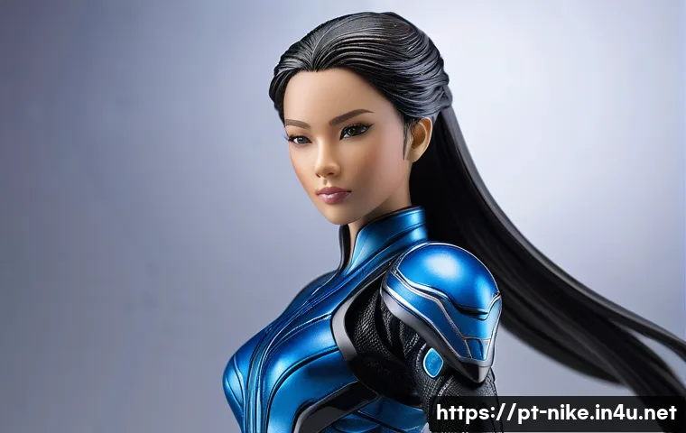 승리의여신 니케 글로벌 팬 굿즈 소개 - A highly detailed action figure of a female character from "Goddess of Victory: Nikke," posed dynami...