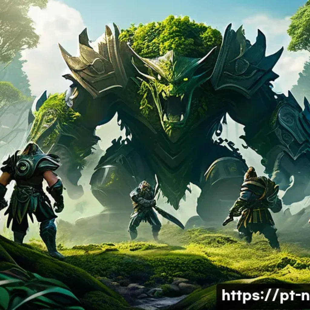 승리의여신 니케 레이드 보스 루트 - A dynamic fantasy raid battle scene featuring a diverse team of heroes strategically positioned in a...