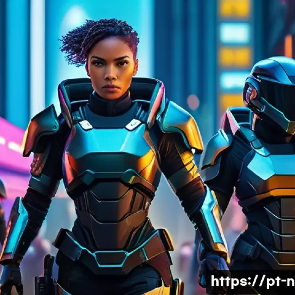 승리의여신 니케 대규모 패치 내역 - A dynamic battle scene featuring a diverse team of futuristic female warriors wearing detailed tacti...