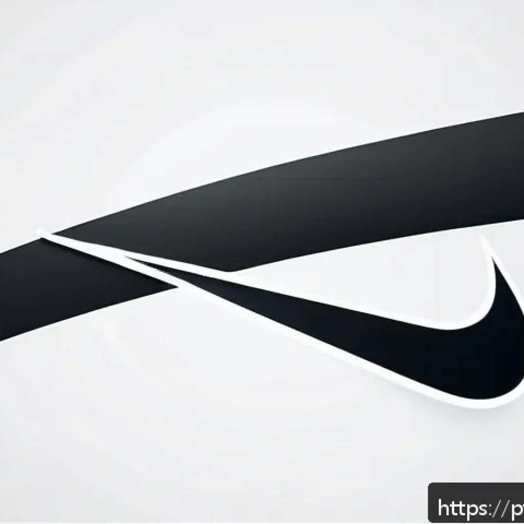 승리의여신 니케 공식 게임 로고 제작 과정 - A sleek, minimalist depiction of the Nike "Swoosh" logo inspired by the Greek goddess of victory, Ni...