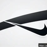 승리의여신 니케 공식 게임 로고 제작 과정 - A sleek, minimalist depiction of the Nike "Swoosh" logo inspired by the Greek goddess of victory, Ni...