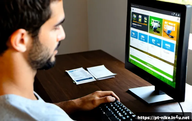 승리의여신 니케 계정 거래 유의사항 - Photorealistic Brazilian adult gamer at a tidy home desk, cautiously reviewing an anonymous online g...