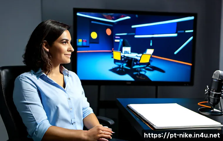 승리의여신 니케 개발사 인터뷰 - Photorealistic editorial-style interview scene in a modern Lisbon game development studio, a confide...